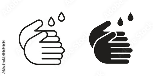 Wash your hands icon vector isolated on white background. Simple icon set.
