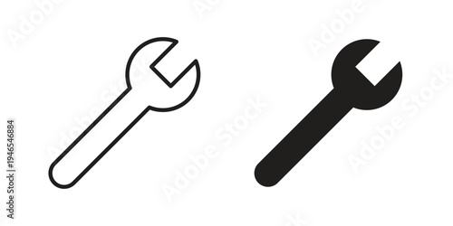 Wrench icon vector isolated on white background. Simple icon set.