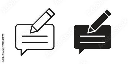Write comment icon vector isolated on white background. Simple icon set.
