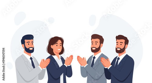 Diverse Business Team Applauding Success, Celebrating Achievement, Teamwork