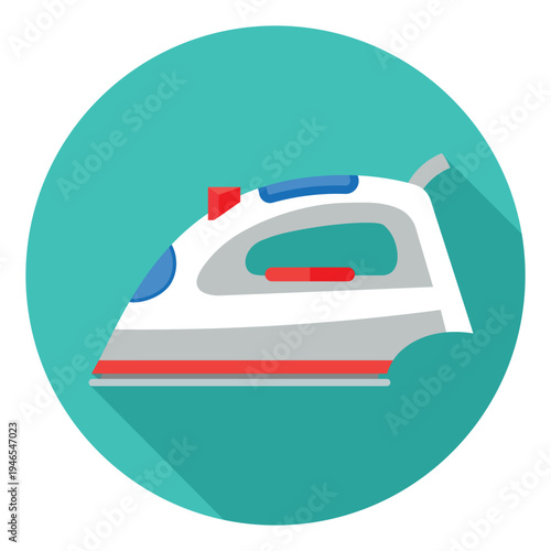 Electric Clothes Iron Icon for Laundry and Home Appliance Concepts
