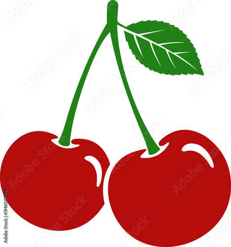 cherry fruit logo icon vector illustration. isolated on transparent background