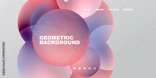 Abstract floral design. Soft color gradients create modern visual impact. Text elements present portfolio information. Minimalist aesthetic.