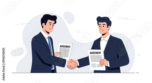 Businessmen shaking hands, signing agreement, partnership, deal, contract, success