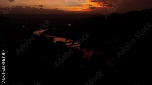 sunset over the city