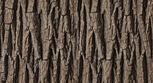 Detailed Close-up Texture of Rough Tree Bark Pattern.