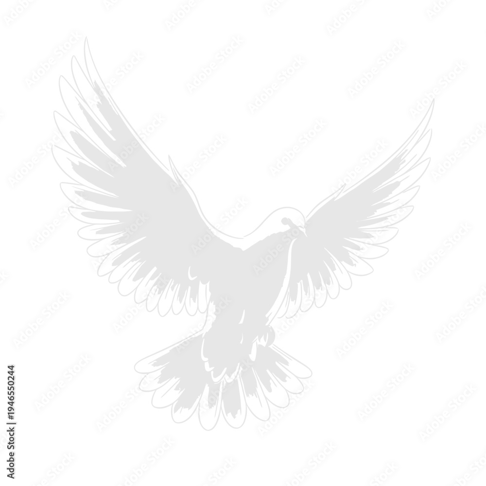 Fototapeta premium A gray silhouette of a flying bird.