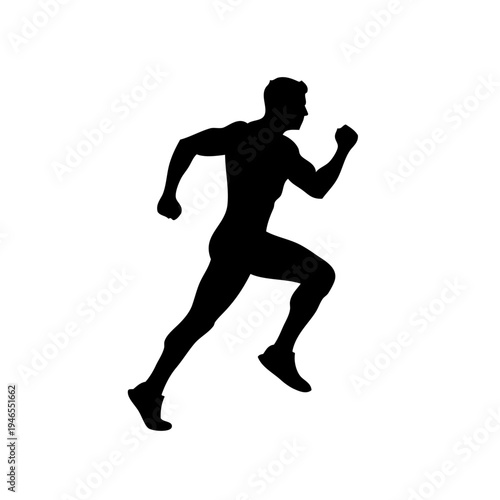 A silhouette of a person running with determination and focus in a dynamic pose