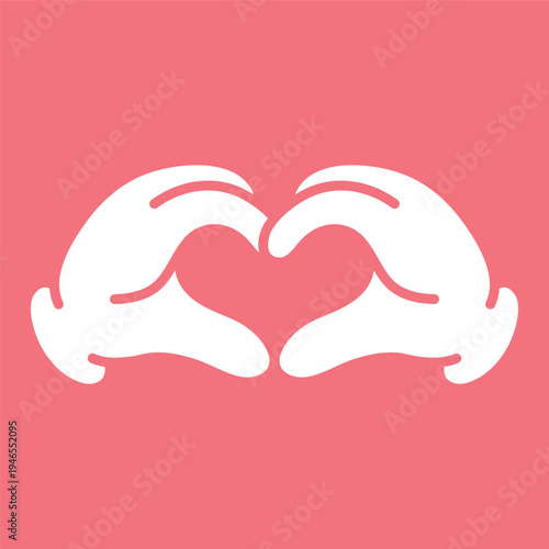 ハートのハンドサインアイコン