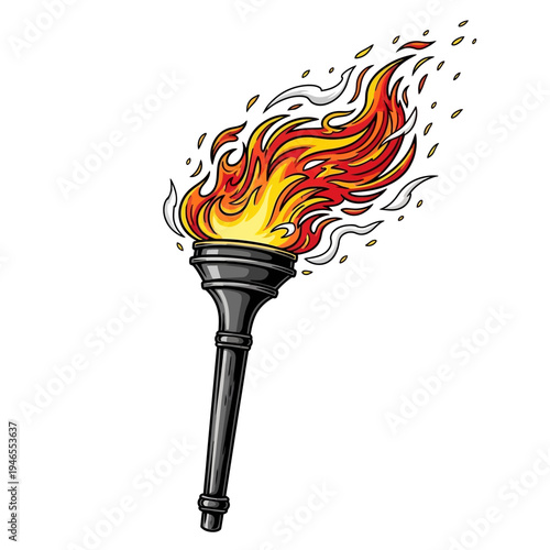 a torch with a flame on top.
