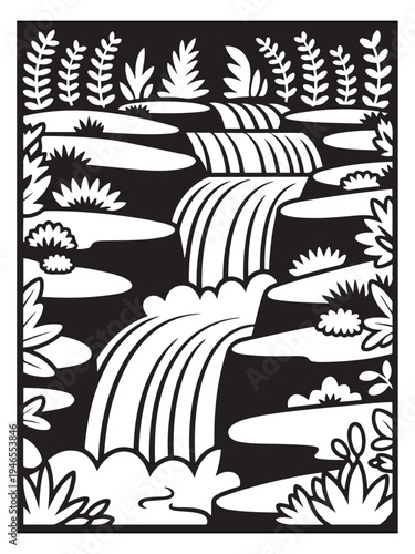 Nature monochrome coloring pages for adults and teens.