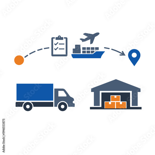 Logistics and Delivery Process Illustration
