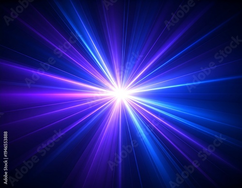 A vibrant, multicolored light burst radiates from center