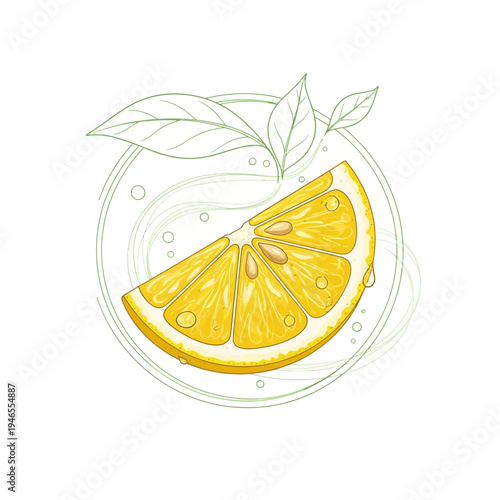 A vibrant illustration of a lemon slice.