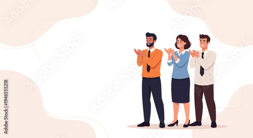 Diverse business people clapping hands in appreciation, celebrating success, teamwork