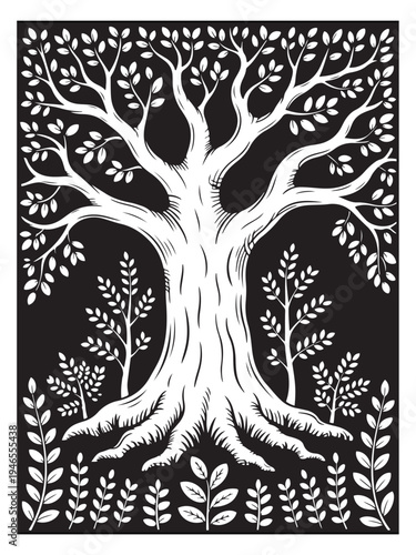 Nature monochrome coloring pages for adults and teens.