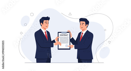 Businessmen shaking hands over a contract, agreement, partnership, deal, success
