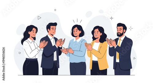 Diverse Business Team Applauding Together in Office Celebration