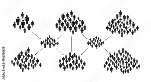 Network of Connected People - A Visual Representation of Social Connections.