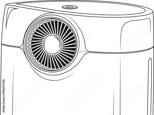 Modern dehumidifier with a sleek and compact design for home use