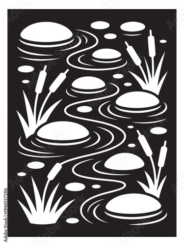 Nature monochrome coloring pages for adults and teens.