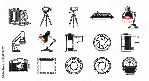 Camera equipment and photography tools.