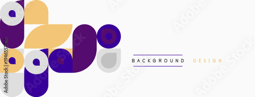 Abstract geometric shapes, purple, yellow, gray. Minimalist design, clean lines, modern aesthetic. Simple composition, flat illustration.