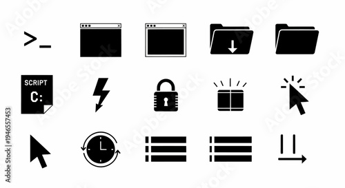 Computer icons and symbols collection.
