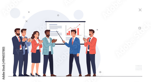 Business team applauding during presentation, success, teamwork, meeting, strategy