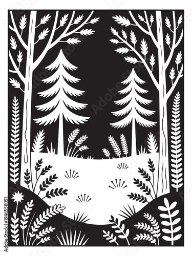 Nature monochrome coloring pages for adults and teens.