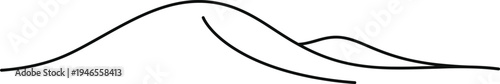 Simple black line illustration of two hills or mountains