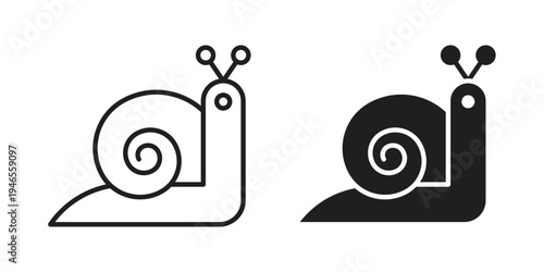 Snail icon symbol design template. Vector 10 eps.