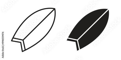 Surf board icon symbol design template. Vector 10 eps.