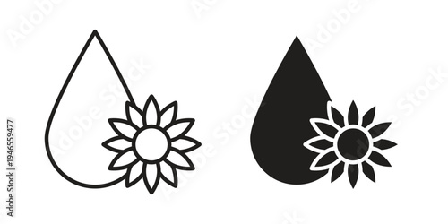 Sunflower oil icon symbol design template. Vector 10 eps.