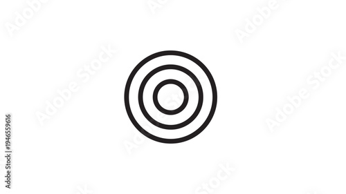 Concentric circles graphic with black lines on a white background, representing abstract target or ripple effect.