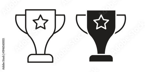 Trophy icon symbol design template. Vector 10 eps.