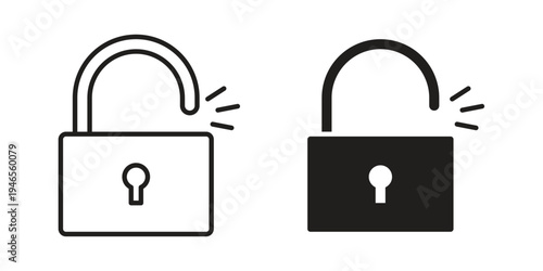 Unlock icon symbol design template. Vector 10 eps.