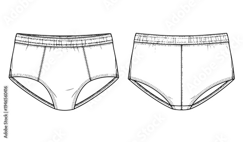 A minimalist line art illustration of women's underwear for design or fashion use