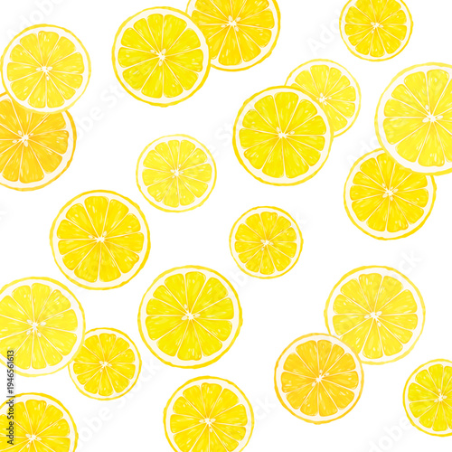 輪切りレモンの透過背景_正方形