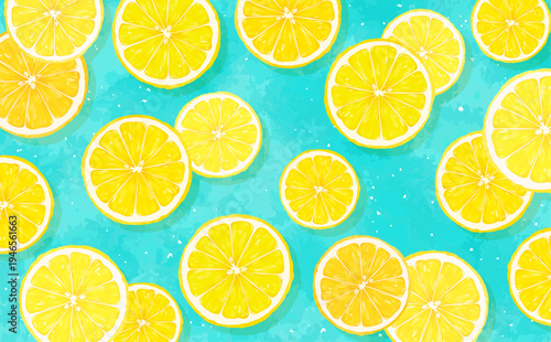 輪切りレモンの背景1_横