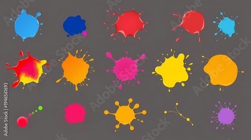 set of vector colorful paint splat for commerce