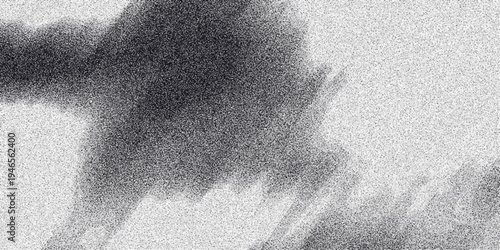 Abstract Grayscale Textured Background with Diffuse Dark Gray Cloud-like Shapes and Speckled Grainy Noise for Atmospheric Design Overlays and Artistic Backdrops Keywords: abstract, background