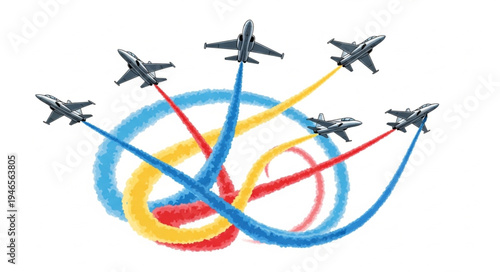 Aerobatic Team Flying Formation.