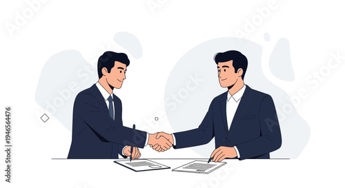 Businessmen shaking hands over a contract, agreement, partnership, success, teamwork
