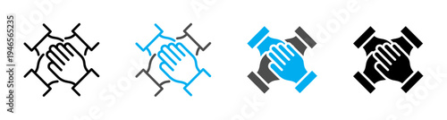 Teamwork unity and Collaborative Partnership icon vector illustration