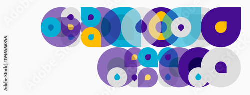 Abstract colorful circles overlap, creating playful design. Bright hues suggest energy, movement, modern aesthetic.