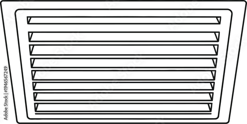 Simple line drawing of a vent or air grille with horizontal slats