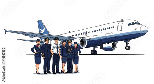 Airline Crew in Front Plane.