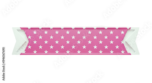 Pink Ribbon with White Stars