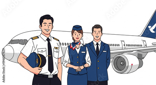 Airline Crew in Front Plane.